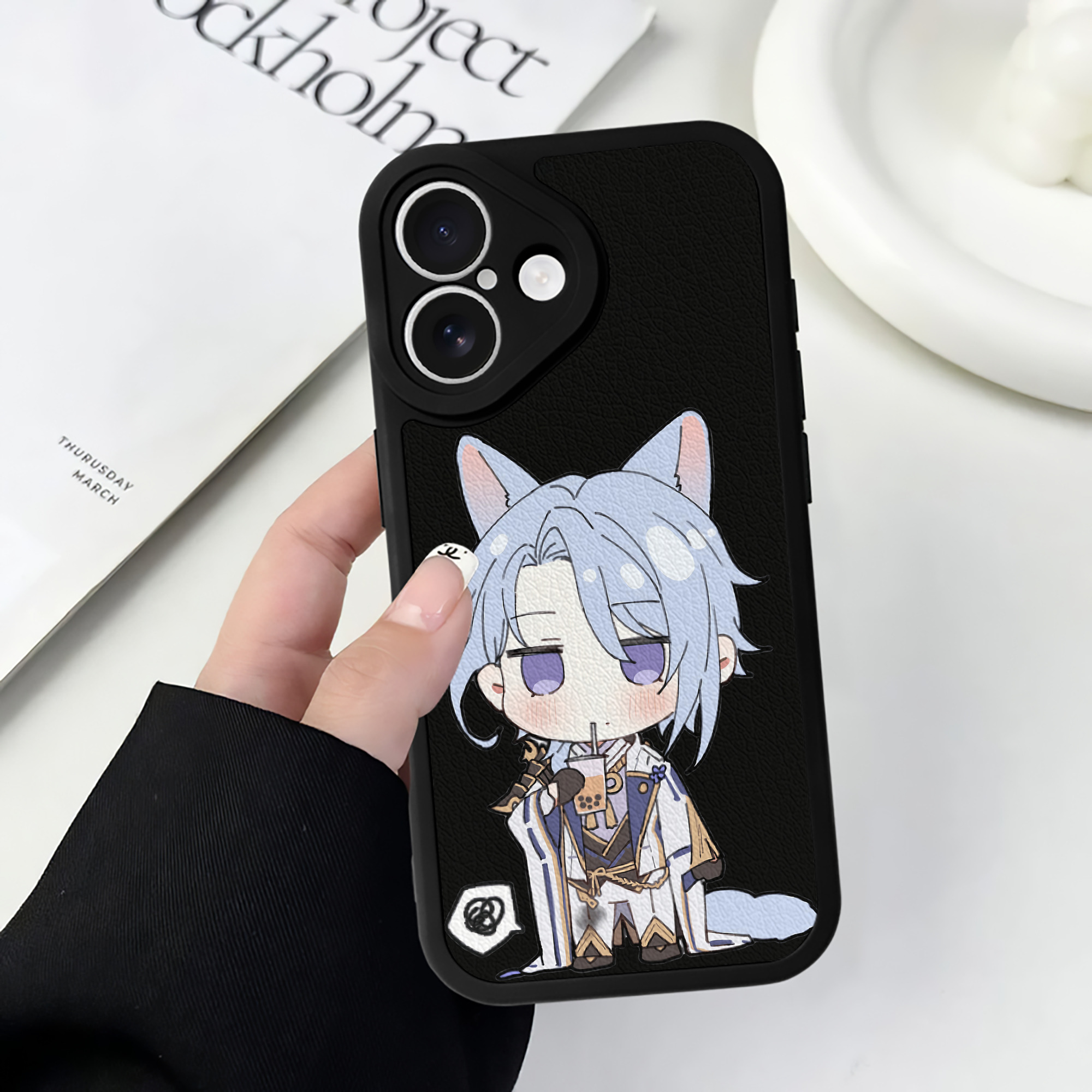 げんし神 神里綾人 かみさとあやと genshin Kamisato Ayato 【iPhone 16シリーズ対応】シリコンスマホケース（レザー調） 材質：シリコン